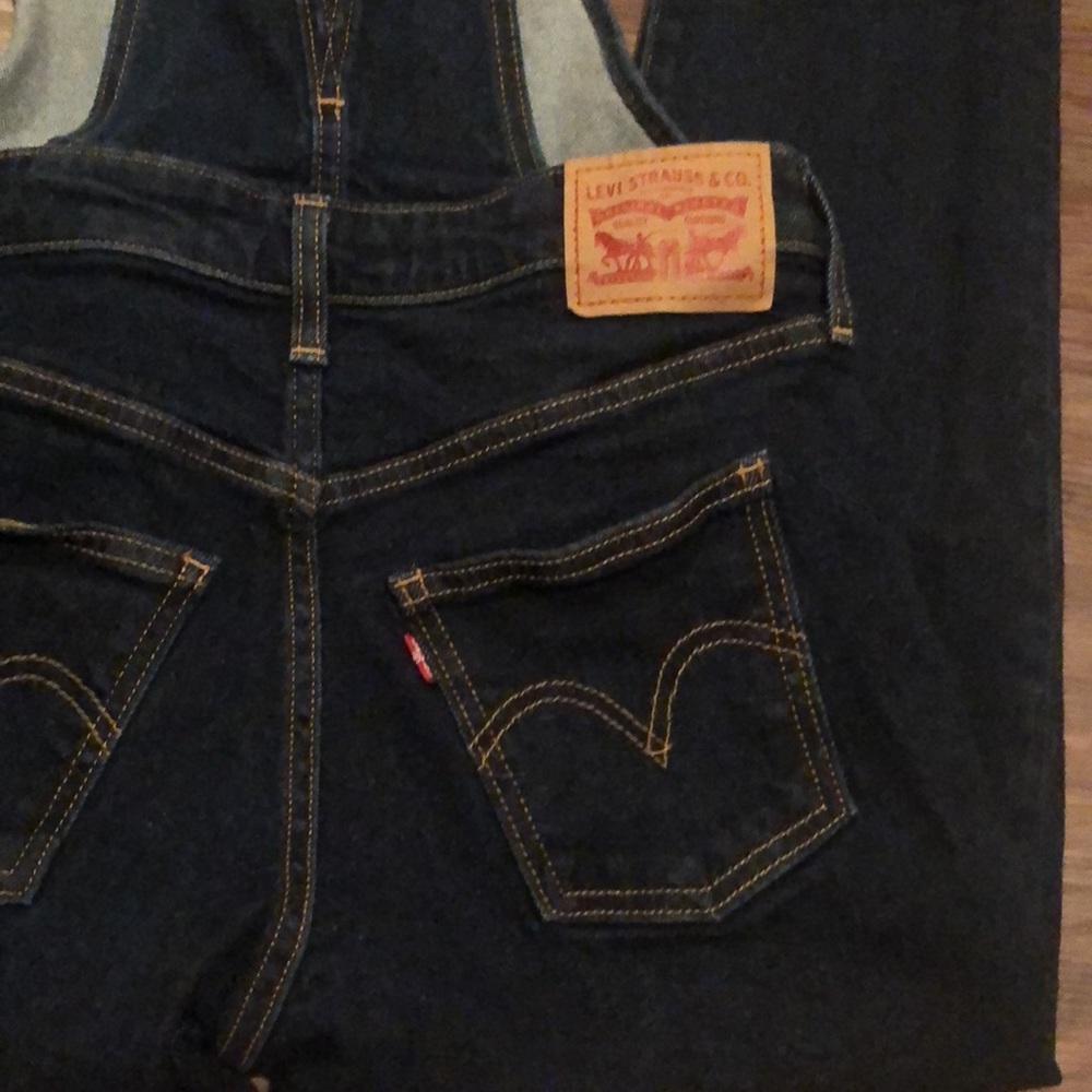 Levi’s Dark Denim Bib Jeans Overalls XS - Picture 4 of 10